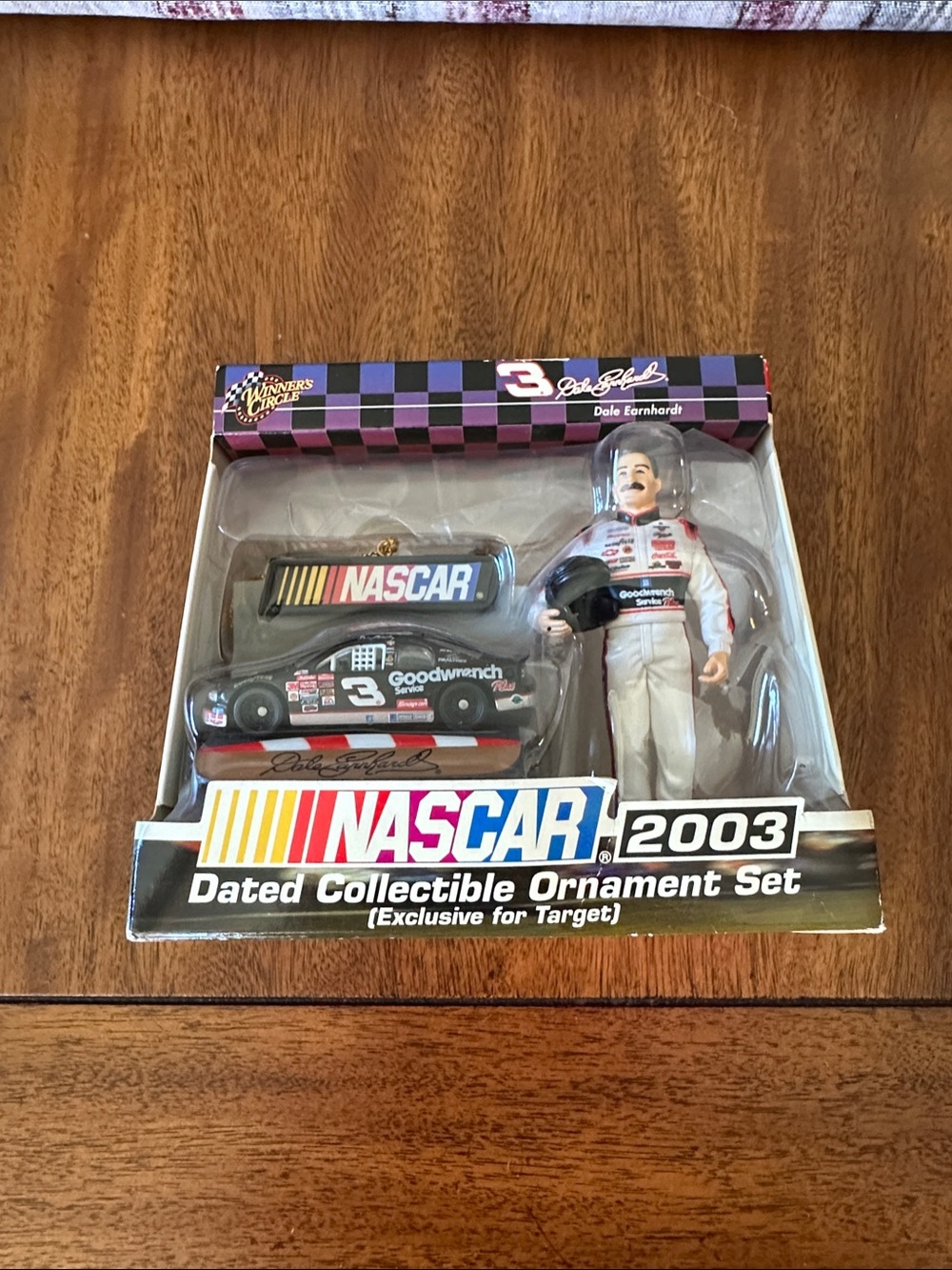 Nascar Black Race Car and White-Suited Driver Collectible Set